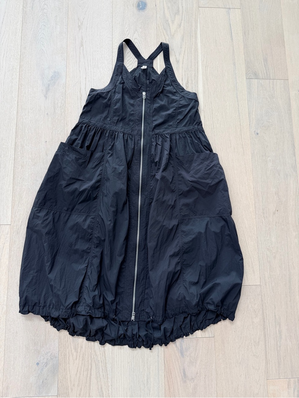 Anthropologie Daily Practice Black High-Low Zip Front Dress